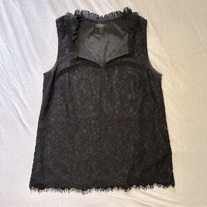 JCrew Women’s Black Lace Tank Top size Tall Medium